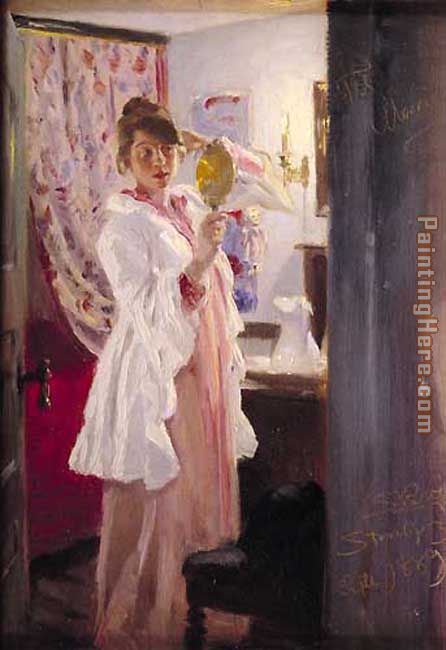 Marie en el espejo painting - Peder Severin Kroyer Marie en el espejo art painting
